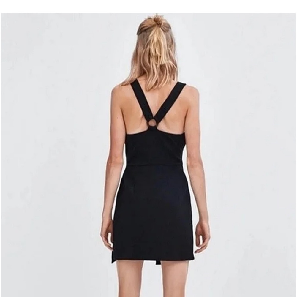 Zara Black Wrap Mini Dress - Picture 3 of 9